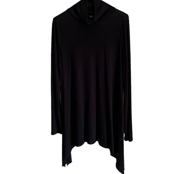 Torrid Asymmetrical Hem Cowl Neck Tunic Top Black Size 1 - Picture 1 of 7